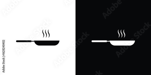 Frying pan icon design. vector graphics in flat.