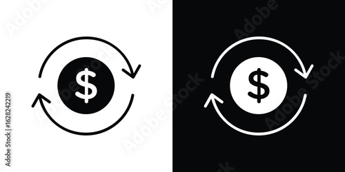 Cash flow icon design. vector graphics in flat.