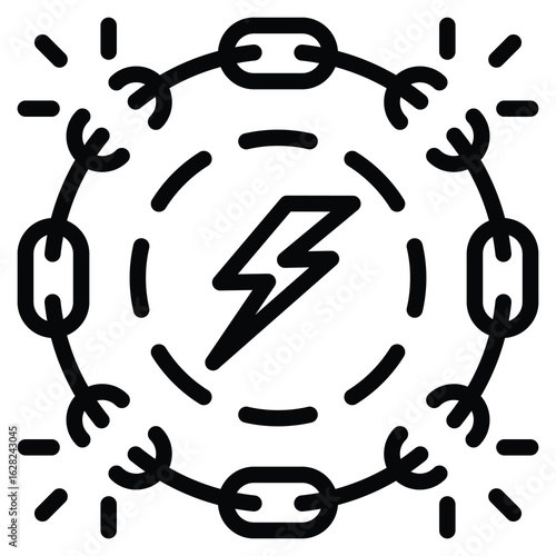 Chain Reaction Risks Icon Line Vector Illustration