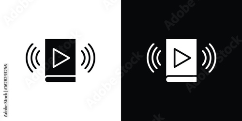 Audiobook icon design. vector graphics in flat.