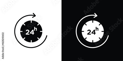 24 Hrs icon design. vector graphics in flat.
