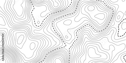  Design illustration for wall art, fabric, packaging, web, banner, wallpaper. Abstract mountain terrain map background with abstract shape line texture. 