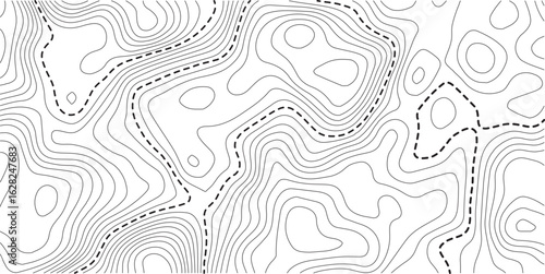  Design illustration for wall art, fabric, packaging, web, banner, wallpaper. Abstract mountain terrain map background with abstract shape line texture. 
