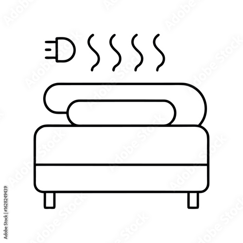 Electric Blanket Bed Icon Cozy Sleep Heated Comfort Warmth Symbol Winter Design Element