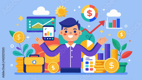 Financial Success and Money Management Vector – Investment Growth, Budgeting, and Wealth Concept