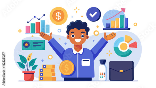 Financial Success and Money Management Vector – Investment Growth, Budgeting, and Wealth Concept