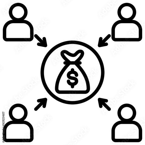 Crowdfunding Line Icon
