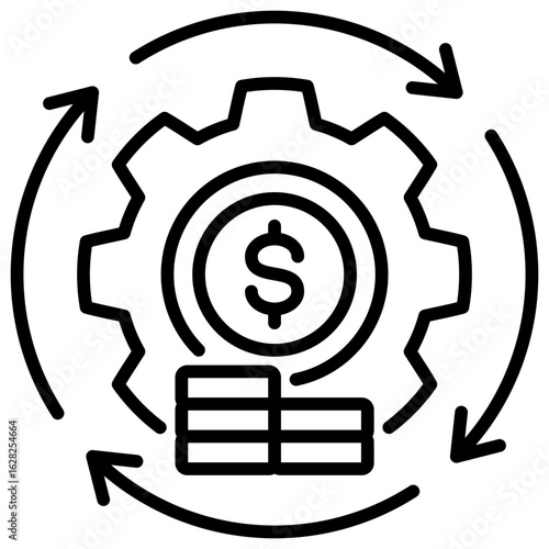 Money Flow Line Icon