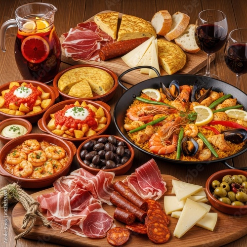 Wallpaper Mural Captivating presentation of assorted spanish tapas for a delightful gastronomic experience Torontodigital.ca