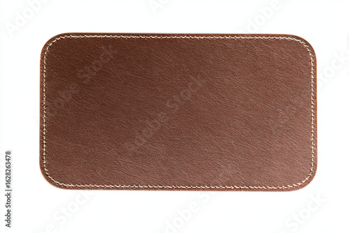 a brown leather wallet with a white stitching