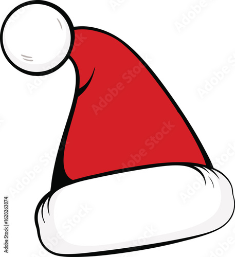santa claus hat vector illustration on a transparent background