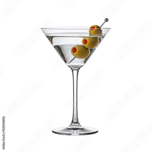 Foto Classic martini cocktail with two olives