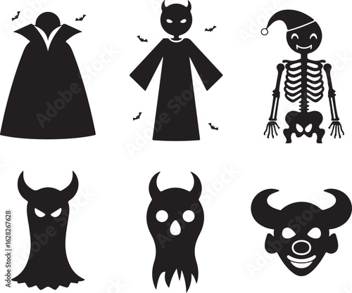 Spooky halloween silhouettes for creative designs and party invitations