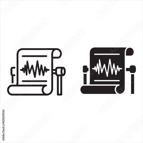 Seismograph recording earthquakes seismic activity