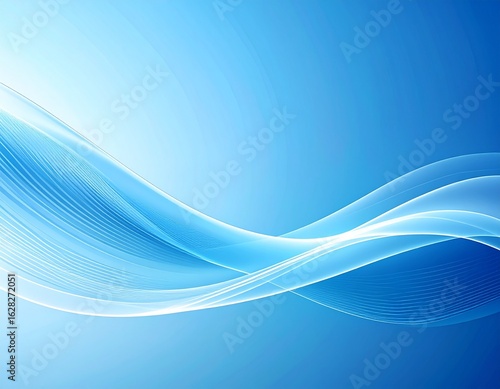 Wallpaper Mural Abstract blue wave design; flowing, translucent lines on a gradient background. Torontodigital.ca