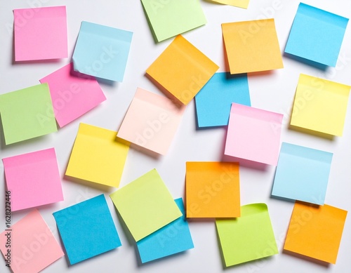 Wallpaper Mural Colorful sticky notes scattered on a white surface, suggesting brainstorming or planning. Torontodigital.ca