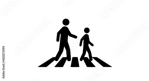 Two people at a pedestrian crossing black and white