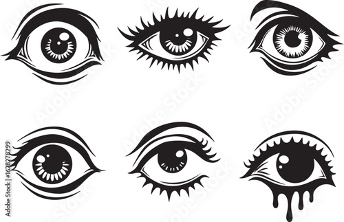 Eye-catching eye vector set for striking designs and creative expression