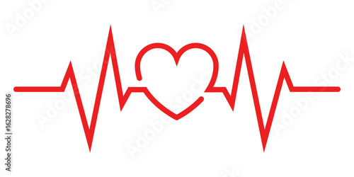 heart rate pulse graph. heartbeat line symbol. ECG, EKG test report. vector illustration