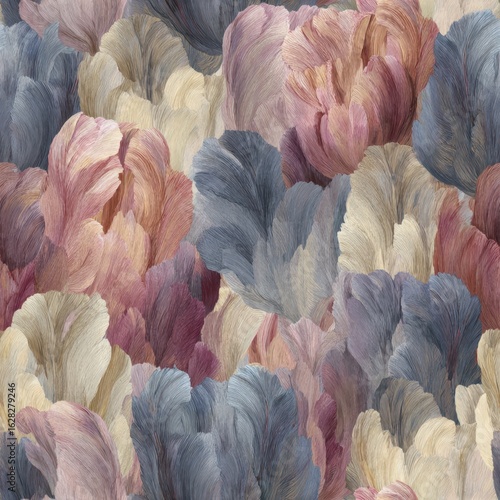 Elegant Pastel Feathers Pattern - Stylish Abstract Design for Trendy Decor.