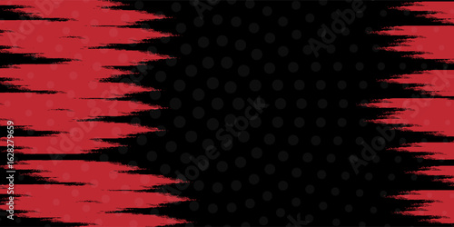 Red halftone dots blue color pattern gradient grunge texture background. Dot pop art comic sport style vector