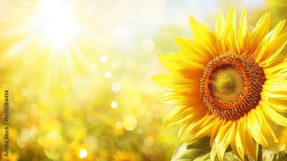 Obraz premium Yellow sunflower is the main focus of the image
