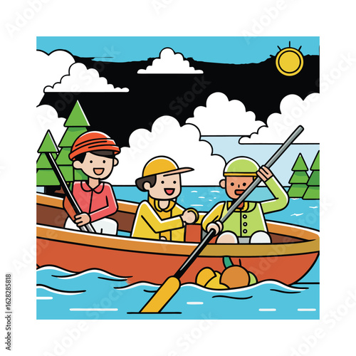 fisherman with a fishing boat