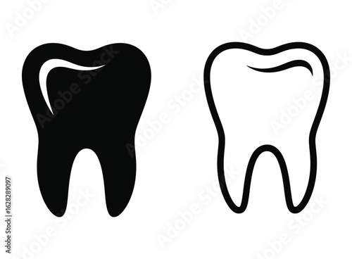 Human tooth icon set for dentistry and dental care design.


