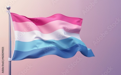 waving transgender pride flag background for international trans day of visibility. High quality