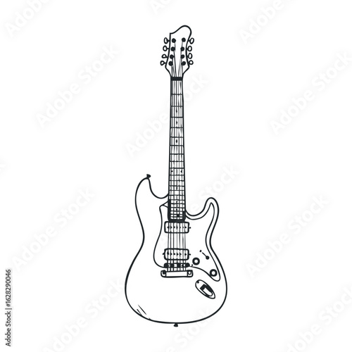 Live music performance downtown venue guitar solo urban nightlife close-up passionate artistry. Vector illustration