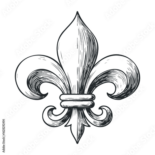 Exploring the symbolic meaning of the fleur-de-lis artistic interpretation digital art creative environment. Vector illustration