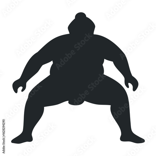 Sumo wrestling match japan sports event indoor arena close-up view competitive spirit. Vector illustration