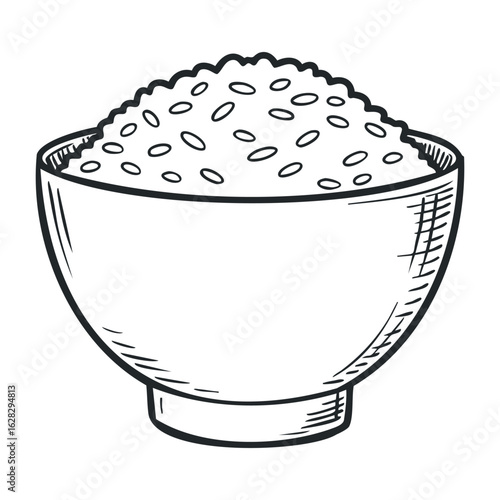 Preparing delicious rice kitchen food photography cozy environment close-up view culinary art. Vector illustration