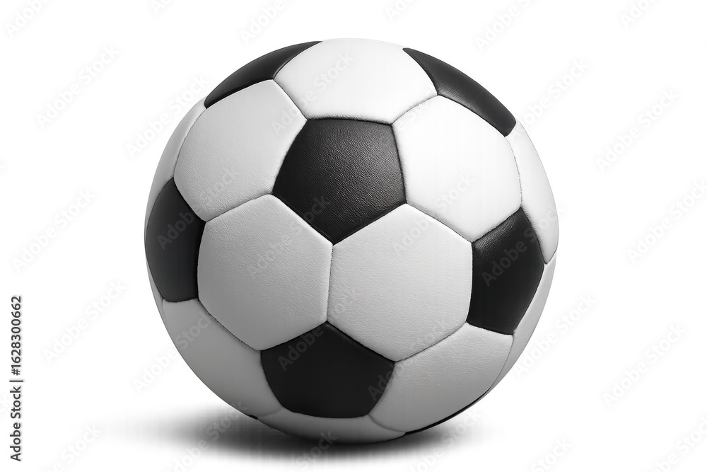 Naklejka premium Classic Black and White Soccer Ball on Transparent Background
