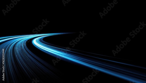 Abstract light trails curving on a black background (1)