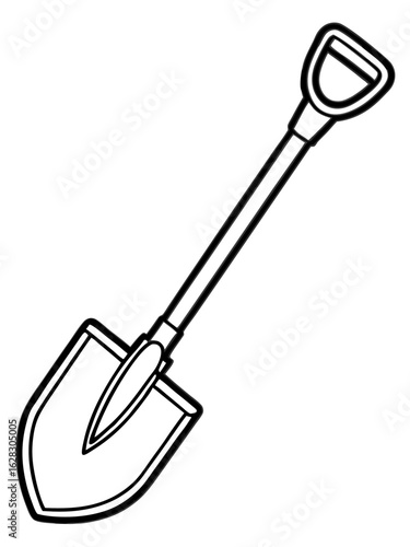 Basic shovel design in outline style 
