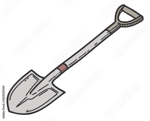 Shovel with a curved handle   