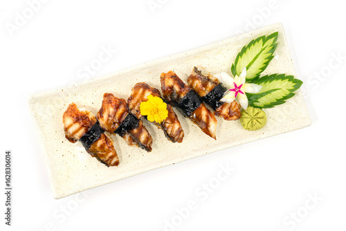 Unagi Sushi with Sauce Japanese food