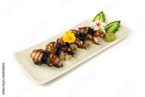 Unagi Sushi with Sauce Japanese food