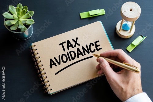 Concept of tax payment optimization business finance people with taxes icon  and invoice on technology screen