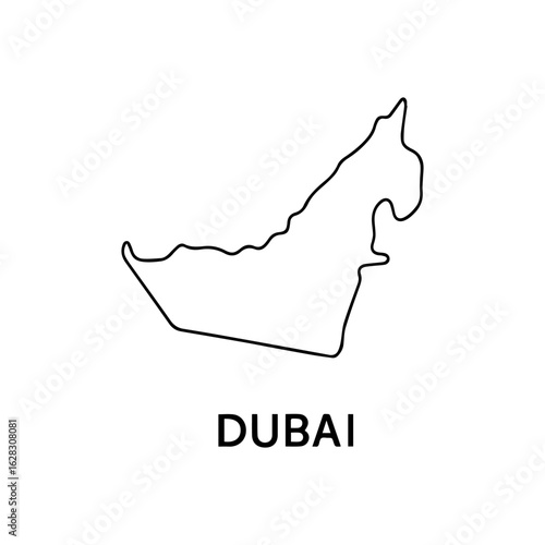 contour line city border Dubai vector on white background
Vector icon city