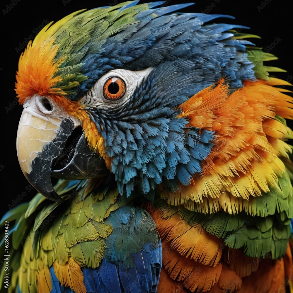 Fototapeta premium Tropical bird close-up facing right