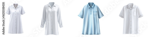 Set of nightshirt isolated on transparent background.