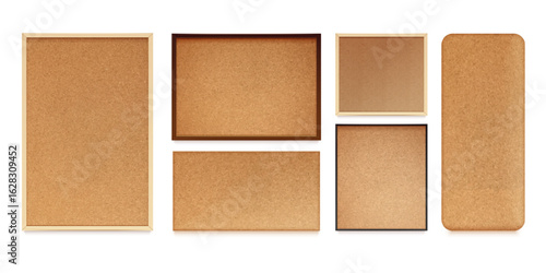 Realistic cork board. 3d corkboard, wood bulletin frame texture notice school wall memo pinboard wooden coaster old post list note pin office announcement exact vector illustration