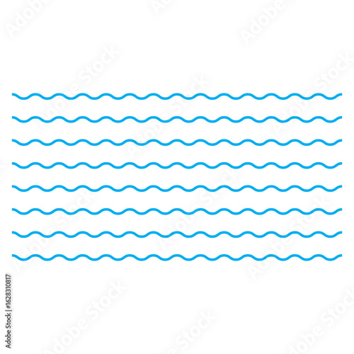 Wave line and wavy zigzag pattern lines. Vector black underlines, smooth end squiggly horizontal curvy squiggles.