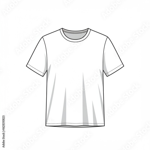 Vector art of blank white tshirt template, a simple and casual wear isolated on white background