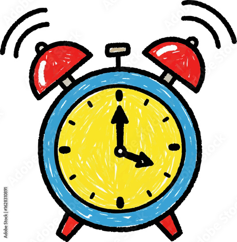 Childs Drawing of an Alarm Clock
