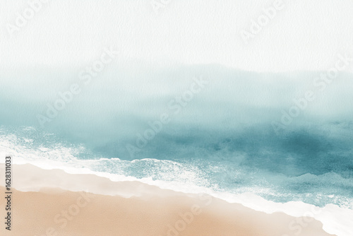 watercolour waves on the beach 