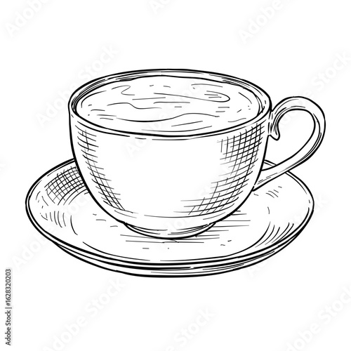coffee cup vector hand drawn illustration