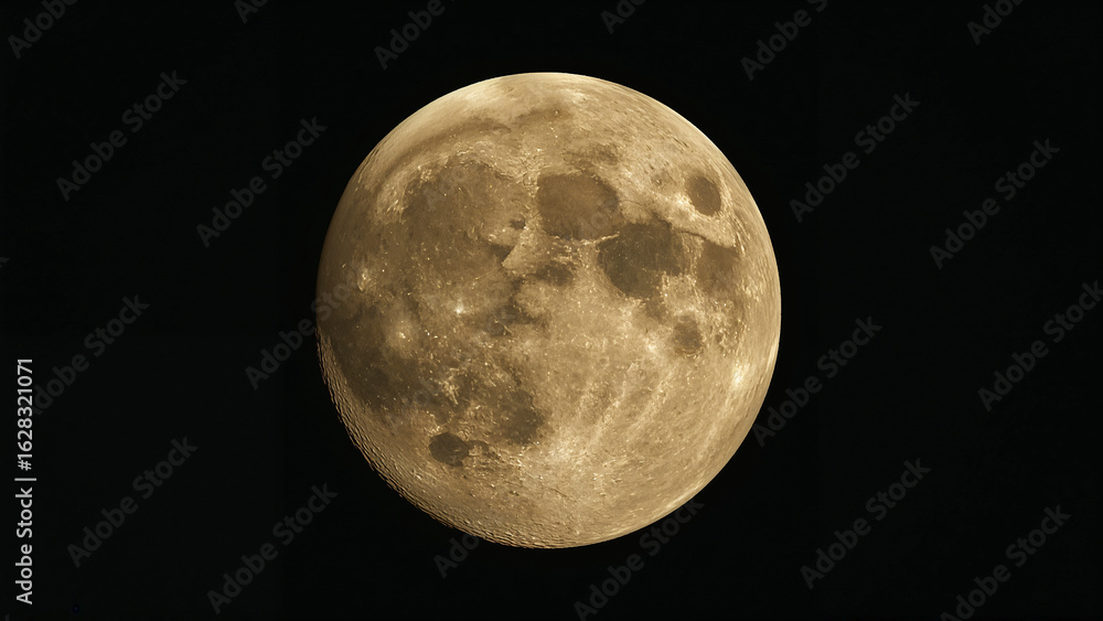 Fototapeta premium Moon Full Crater Astronomy Night Sky